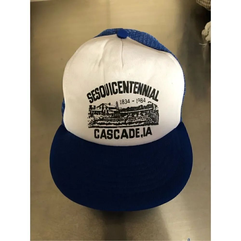 Cascade Iowa Sesquicentennial Hat Mesh SnapBack Vintage Chetah